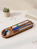 Handmade Wooden Desk Organizer Tray, Minimalist Office Accessory, Pen Holder Catchall Dish