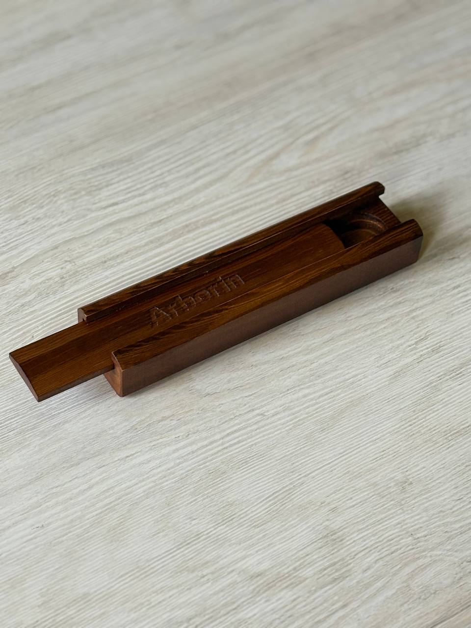 Personalised Larch Pen Case — Engraved Gift Box